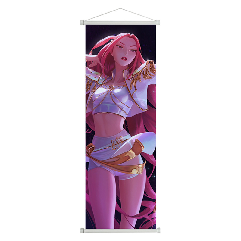 猎魔女团 K-Pop Demon Hunters挂画动漫卷轴画海报布画室内装饰画|undefined