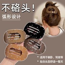 复古波点扁平发夹女后脑勺盘发不硌头抓夹贝壳夹鸭嘴夹头饰发卡秋