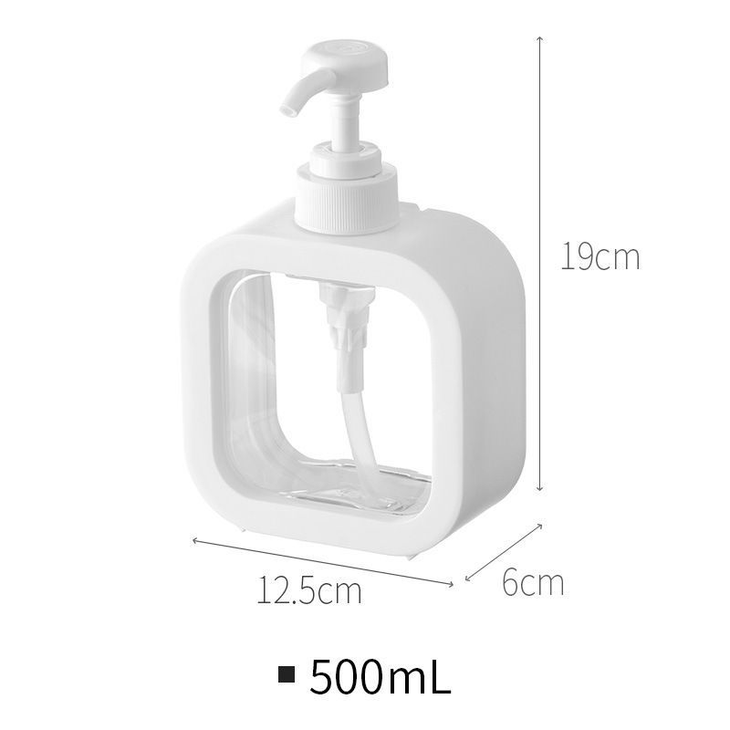 Botella de loción cuadrada blanco 500ml botella de plástico prensa desinfectante de manos Gel de ducha viaje en casa nueva sub-botella