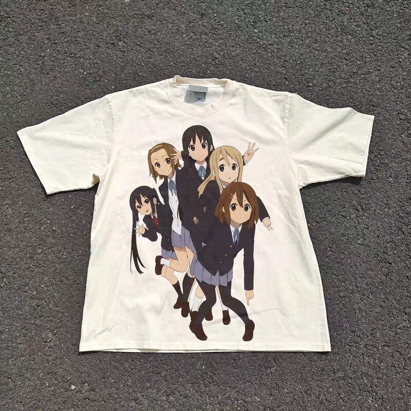 Kyoto Animation Light Music Girls Light Music Club Five Print Heavy Cotton Short Sleeve T-Shirt Unisex Japanese Top Kyoto Animation Light Music Girls Light Music Club Five Print Heavy Cotton Short Sleeve T-Shirt Unisex Japanese Top