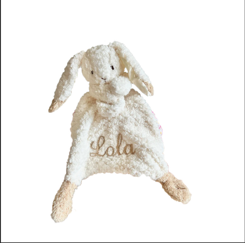 Etsy Personalized Embroidered Name Cute Bunny Comfort Napkin Sleeping Personalized Doll Animal Skin-Friendly