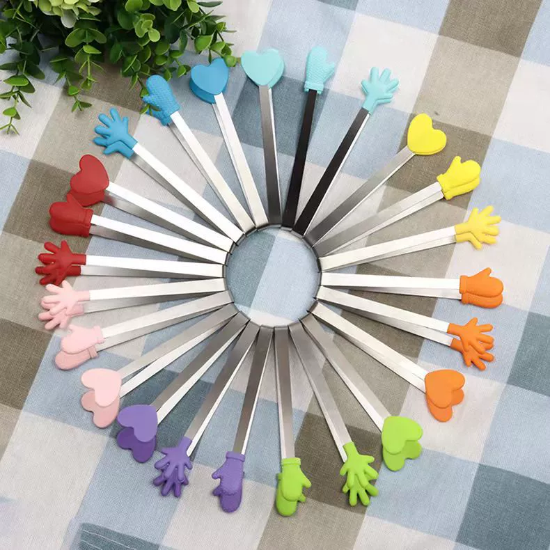 Заводская нержавеющая сталь + силиконовый зажим для закусок 220 градусов высокотемпературный пищевой зажим Творческий пищевой силиконовый зажим для льда