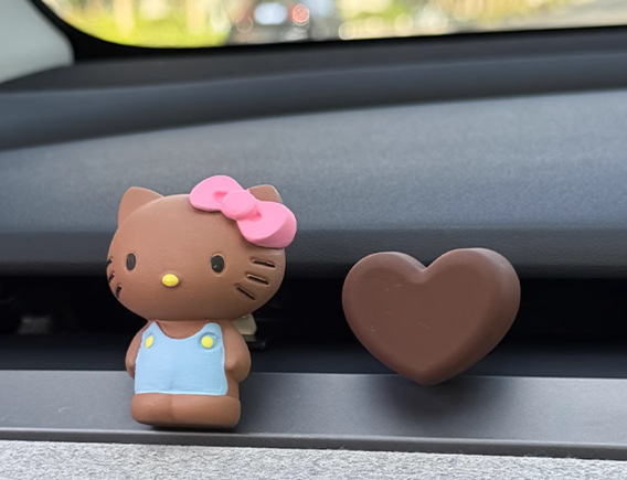 HelloKitty车载香薰可爱黑皮KT汽车出风口扩香石车内饰品摆件女|undefined