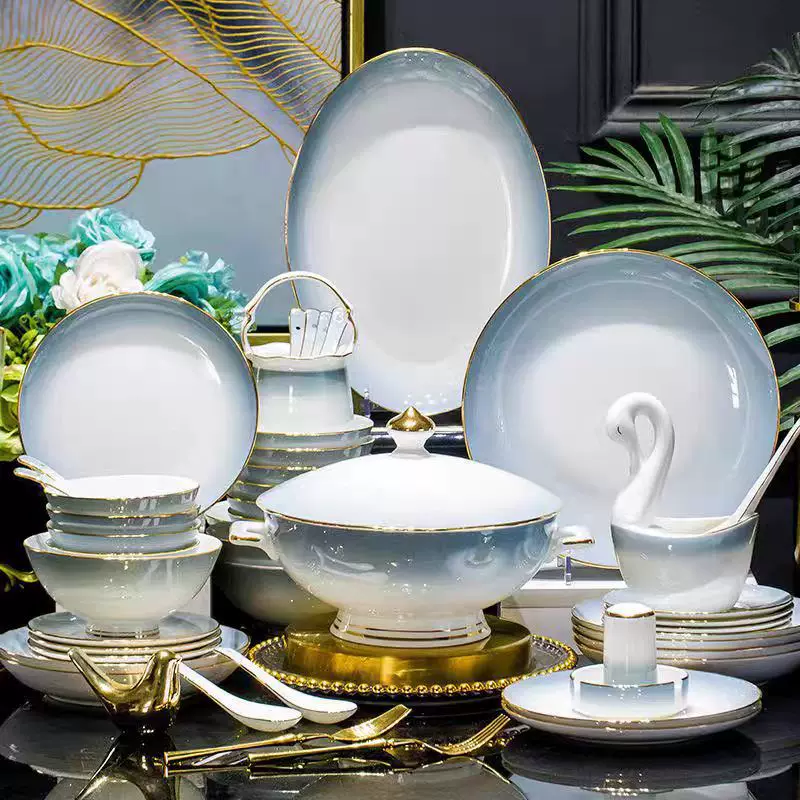 Tableware, high-end ceramic set, light luxury style, Birthday gift, gradient