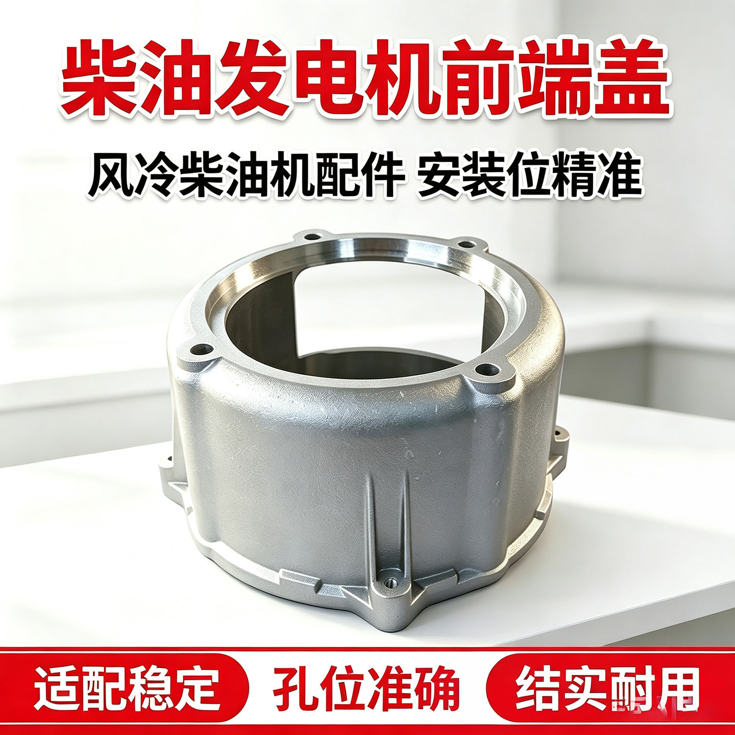 现货铝制柴油发电机前端盖带前支架壳体风冷静音发电机组替换配件|ms