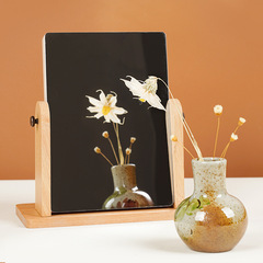 2024 Creative Wooden Desk Calendar, Business Office Desk Mirror Ornament, Flip Business High-End Mirror Calendar