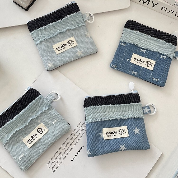 5742 Cute Patchwork Girl's Portable Multifunctional Coin Storage Card Holder Bank Card Storage Bag Card Case Card Holder