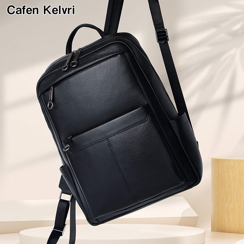 New Casual Men's Backpack Large Capacity Genuine Leather Business 16-inch Laptop Backpack for Men