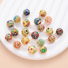 铜古法金滴油串珠散珠手串配珠配件隔珠桶珠手链diy饰品配件材料