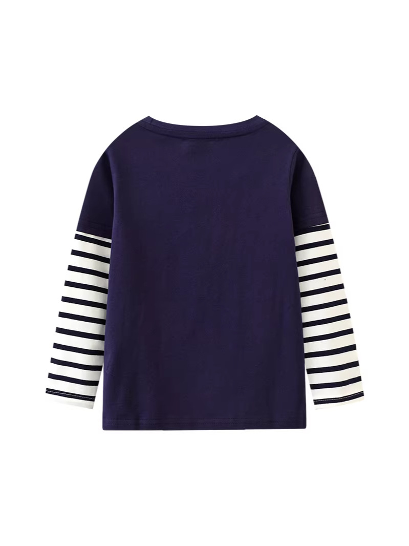 Camisetas para niños europeos y americanos, nuevos estilos de primavera y otoño, ropa de algodón de manga larga para niños pequeños, distribución al por mayor y dropshipping.