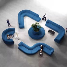 公司大堂休息区接待简约轻奢创意组合4S医院机场会客洽谈异形沙发