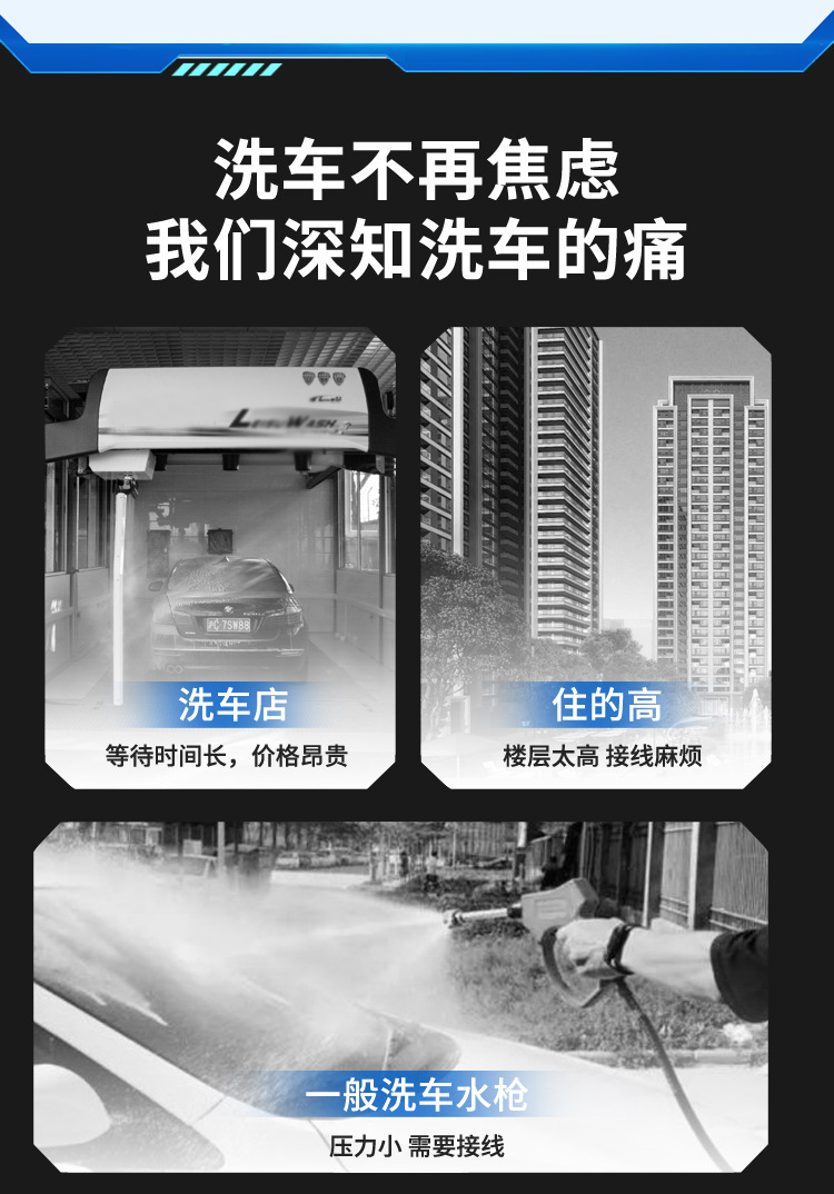 Factory Direct Sales Wholesale Wireless Car Washing Machine Household Car High Pressure Cleaning Machine Multi-Functional Portable Water Gun Cleaning