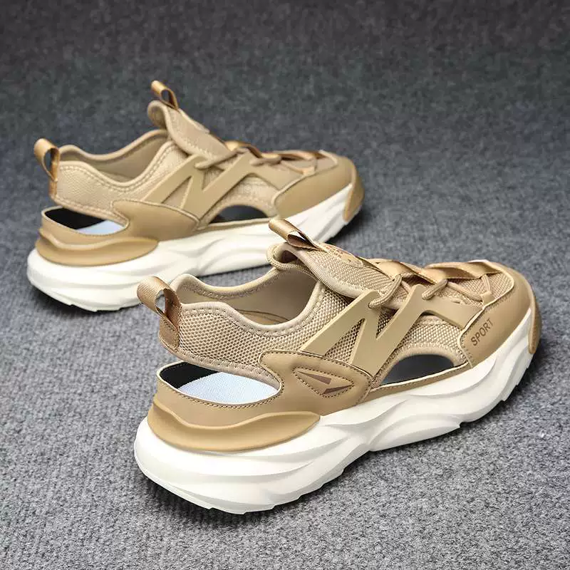 Мужские летние сандалии, нескользящие, износостойкие, для работы и вождения, модные, повседневные, спортивные, пляжные, с дырками.