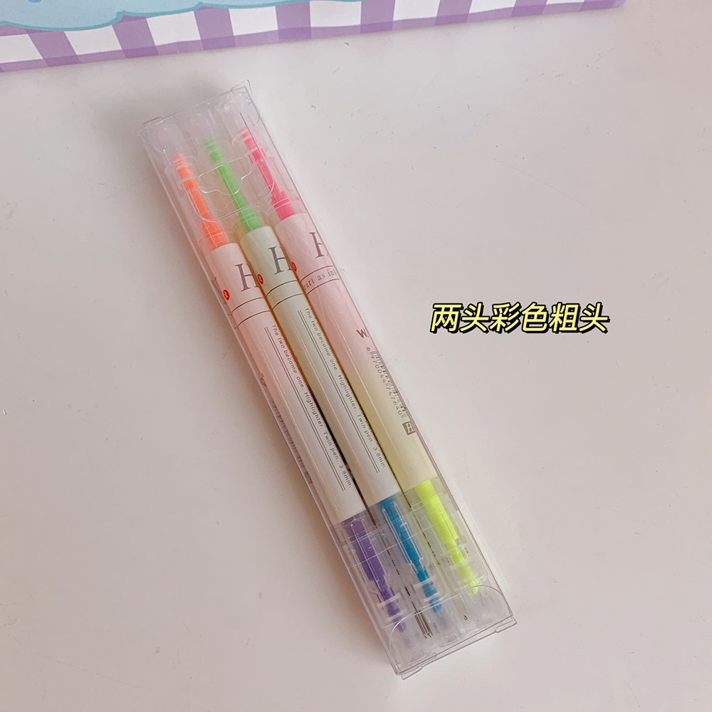 simple candy color doubleheaded highlighter students marker penpicture5