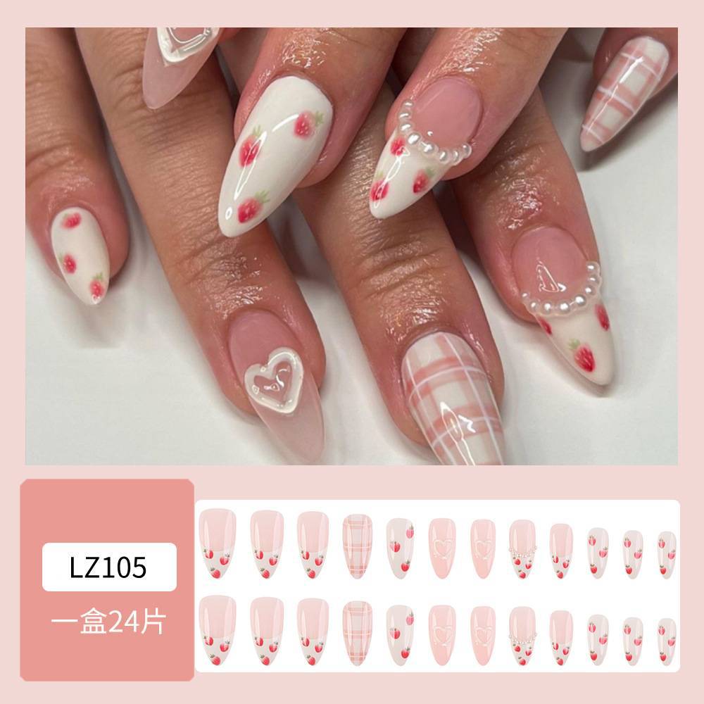 Uñas postizas 3D estéreo blanqueadoras, muy vendidas, piezas de arte de uñas portátiles transfronterizas, pegatinas de uñas sencillas con un toque de alta gama, venta al por mayor