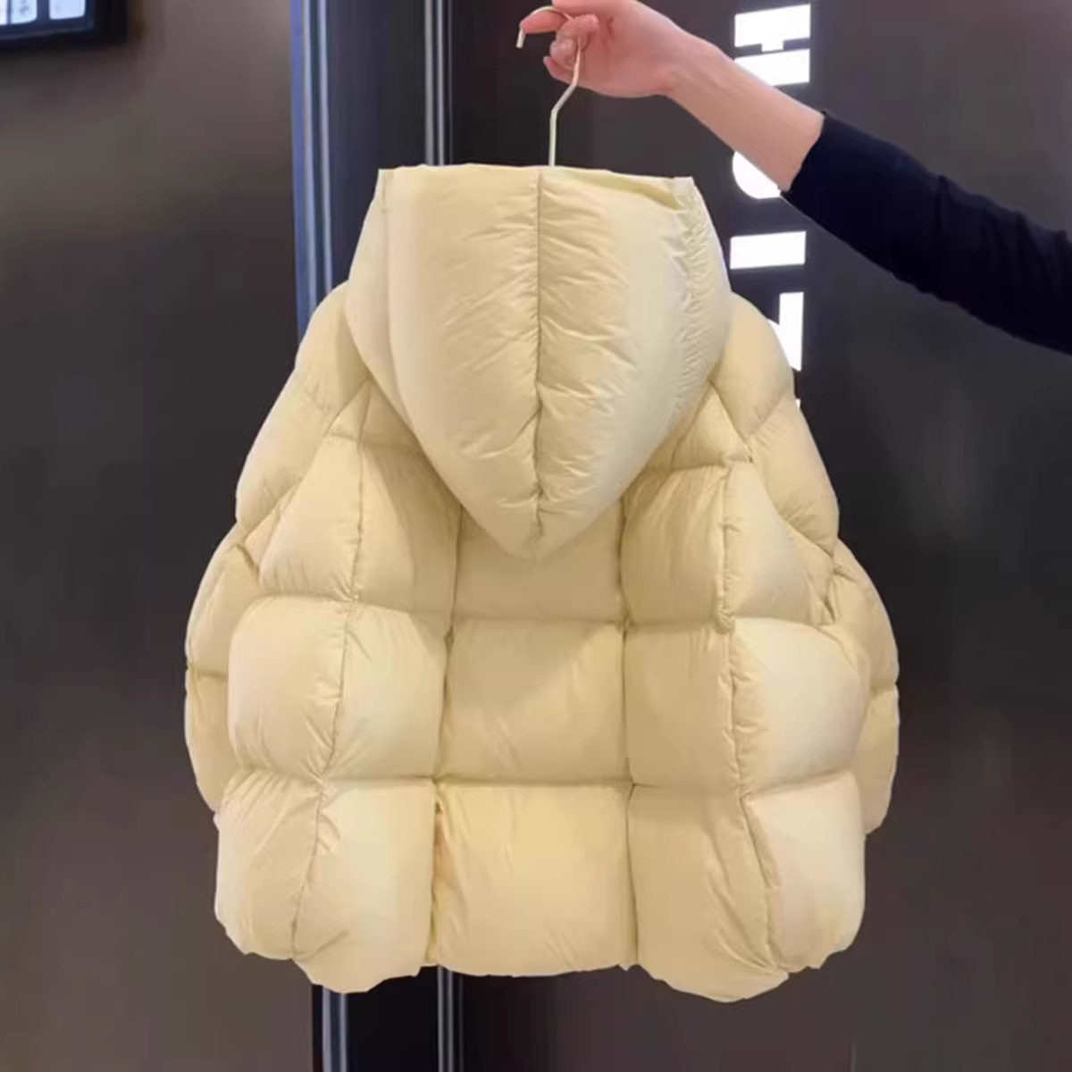 High-Quality 90 White Duck down Hooded Puff down Jacket for Women 2025 Winter New Fashion Fluffy Warm Bread Jacket