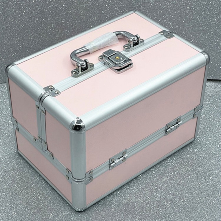 Double-open Aluminum Alloy Portable Makeup Box Makeup Tool Box Tattoo Makeup Box Manicure Box Aluminum Box Makeup Aluminum Box