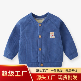 Baby's Autumn Short Coat Children's Red Warm Jacket Baby Boomer Knitted Cardigan Thick Winter Top