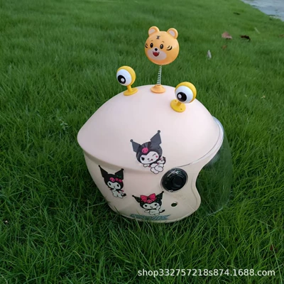 motorcycle safety anti-fall autumn and — Motosiklet kaskı (dəbilqə) - mocha-kurome-transparent-long-mirror-yellow-eyes-tigger