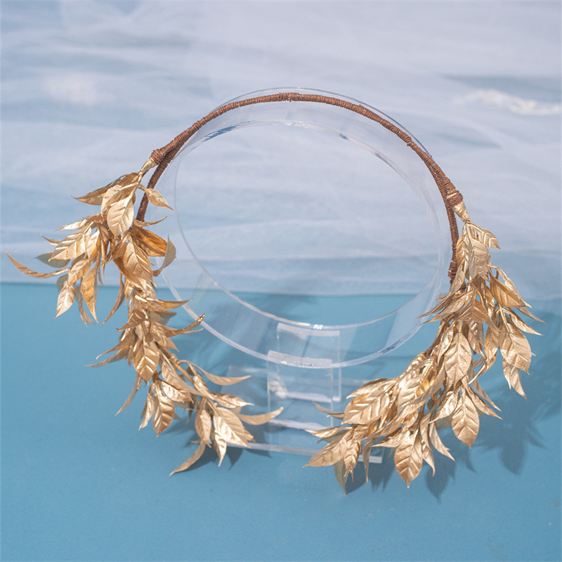realistic golden headband for bride
