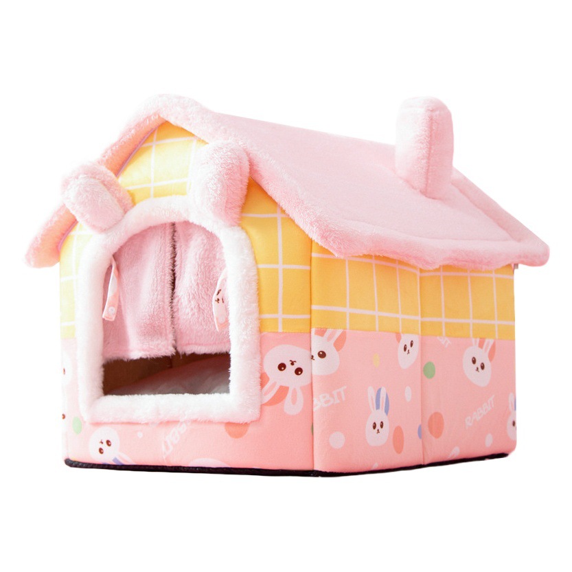 Nuevo gato nido conejo puerta cortina cuatro estaciones universal perrera mediano y pequeño perros cerrado extraíble lavable perro cama mascota nido estera