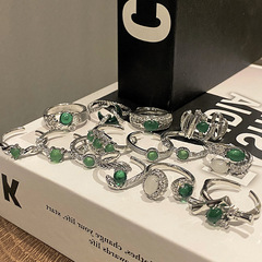 新中式國潮風戒指女ins冷淡風玉石高級感輕奢小眾設計法式食指戒