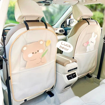 Chair back anti-kick pad: cartoon car Children anti-dirty