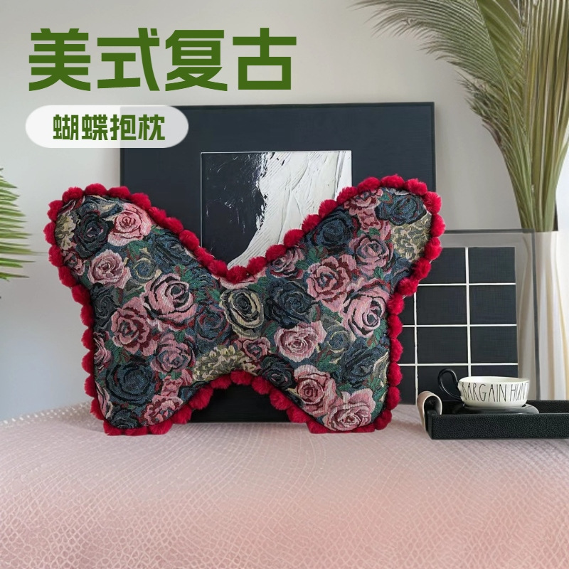 French-Style Retro Ins-Inspired Girly Butterfly Pillow Chair Bay Window Bedroom Cushion Living Room Sofa Decorative Cushion