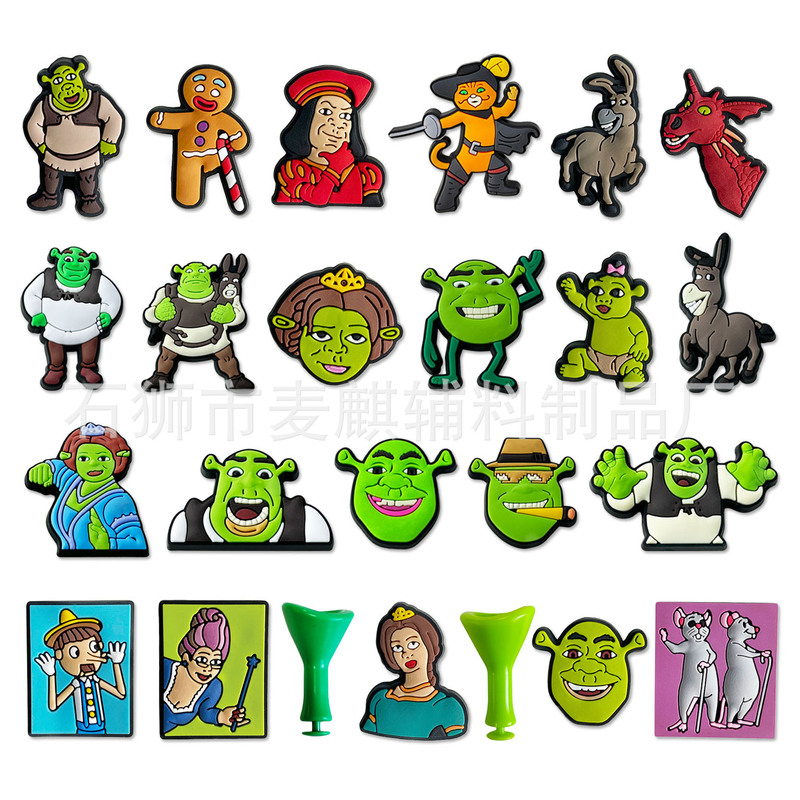 Shrek Shoe Flower Shrek Shoe Buckle Shrek Hole Shoes Accessories PVC High Sense DIY Accessories Cross Border