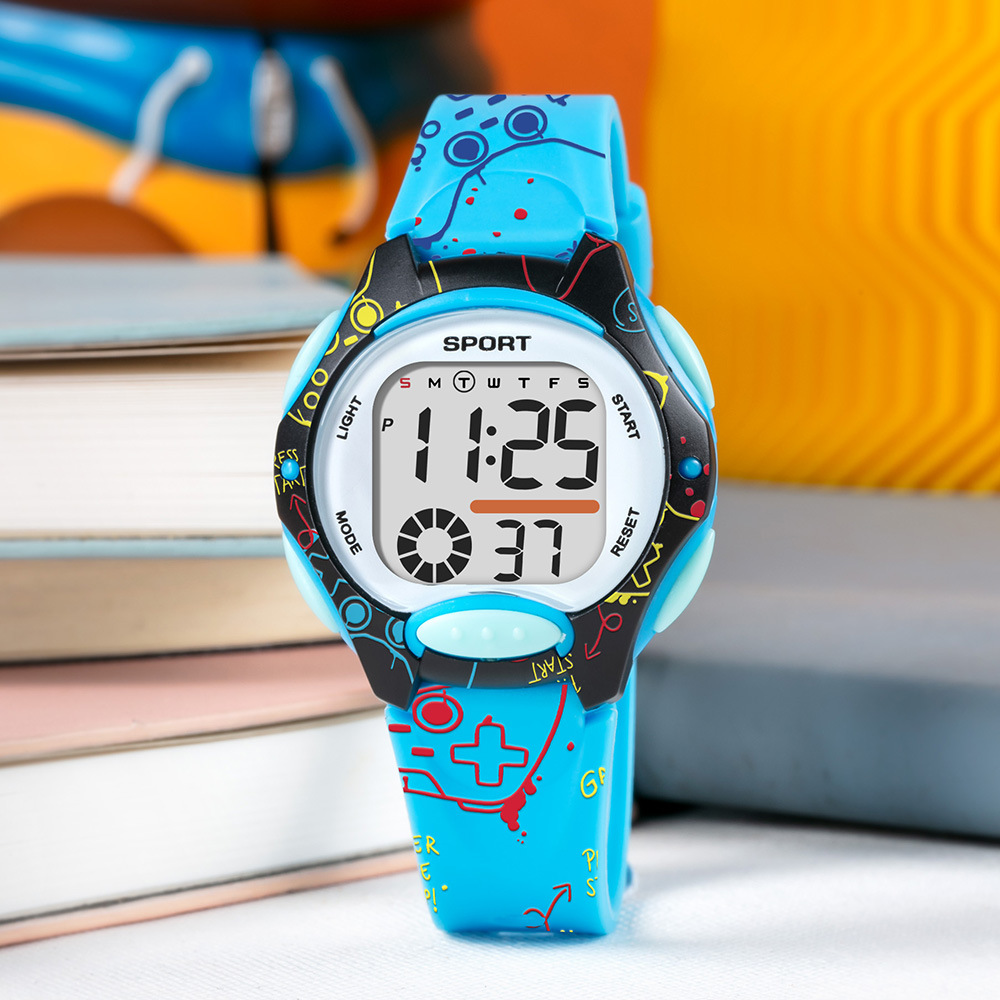 Hombres y niñas estudiantes nocturno reloj digital alarma al aire libre juvenil reloj electrónico multifuncional reloj electrónico cronógrafo