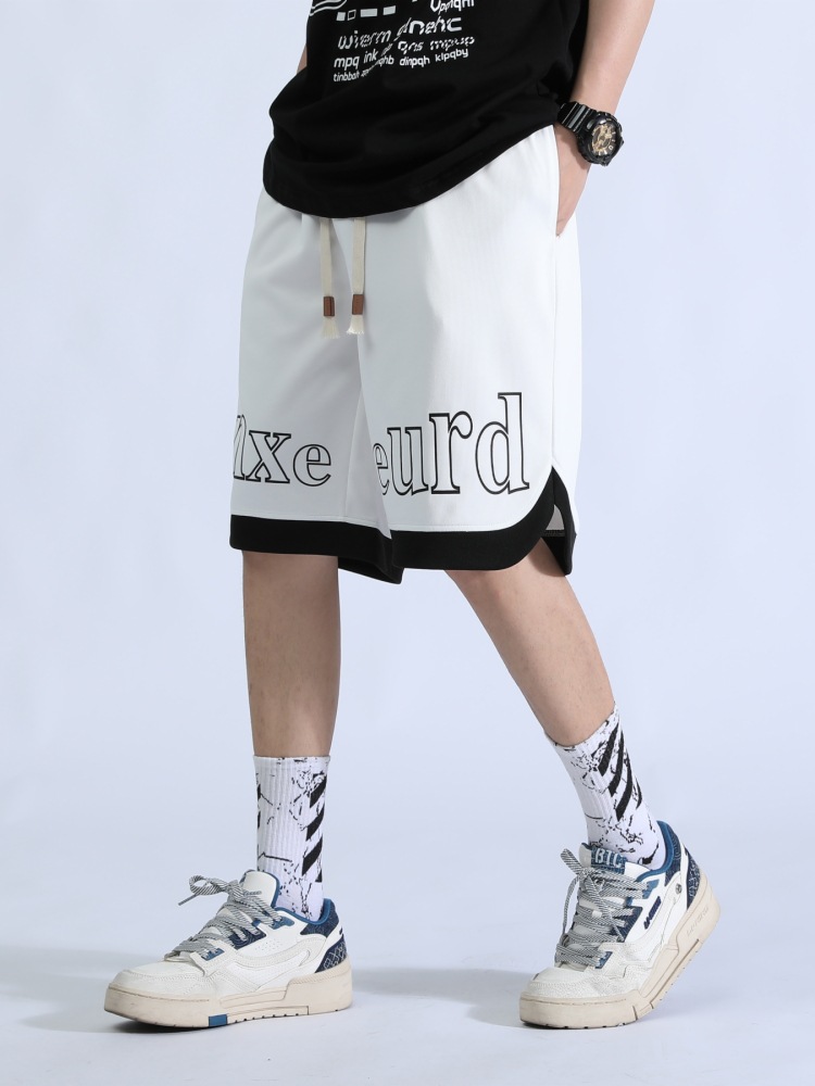 Pantalones cortos casuales de verano para niños grandes elásticos sueltos de moda americana pantalones juveniles sueltos y cómodos