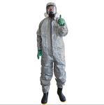 WELL维尔 PBC-4500连体防化服灰色拉链闭合 喷射液密型化学防护服