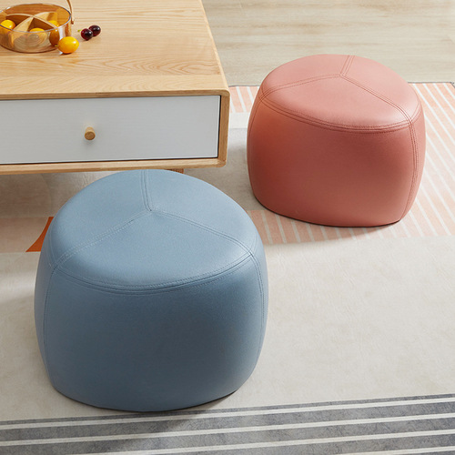 Wholesale solid wood shoe changing stool, entrance door, modern household sofa stool, technology cloth low stool, simple bench, small round pier