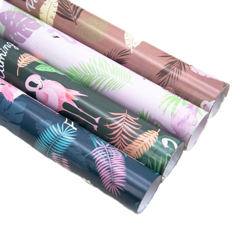 Verano Flamingo tortuga hoja fresca serie regalo caja de regalo papel de embalaje ins estilo material de embalaje