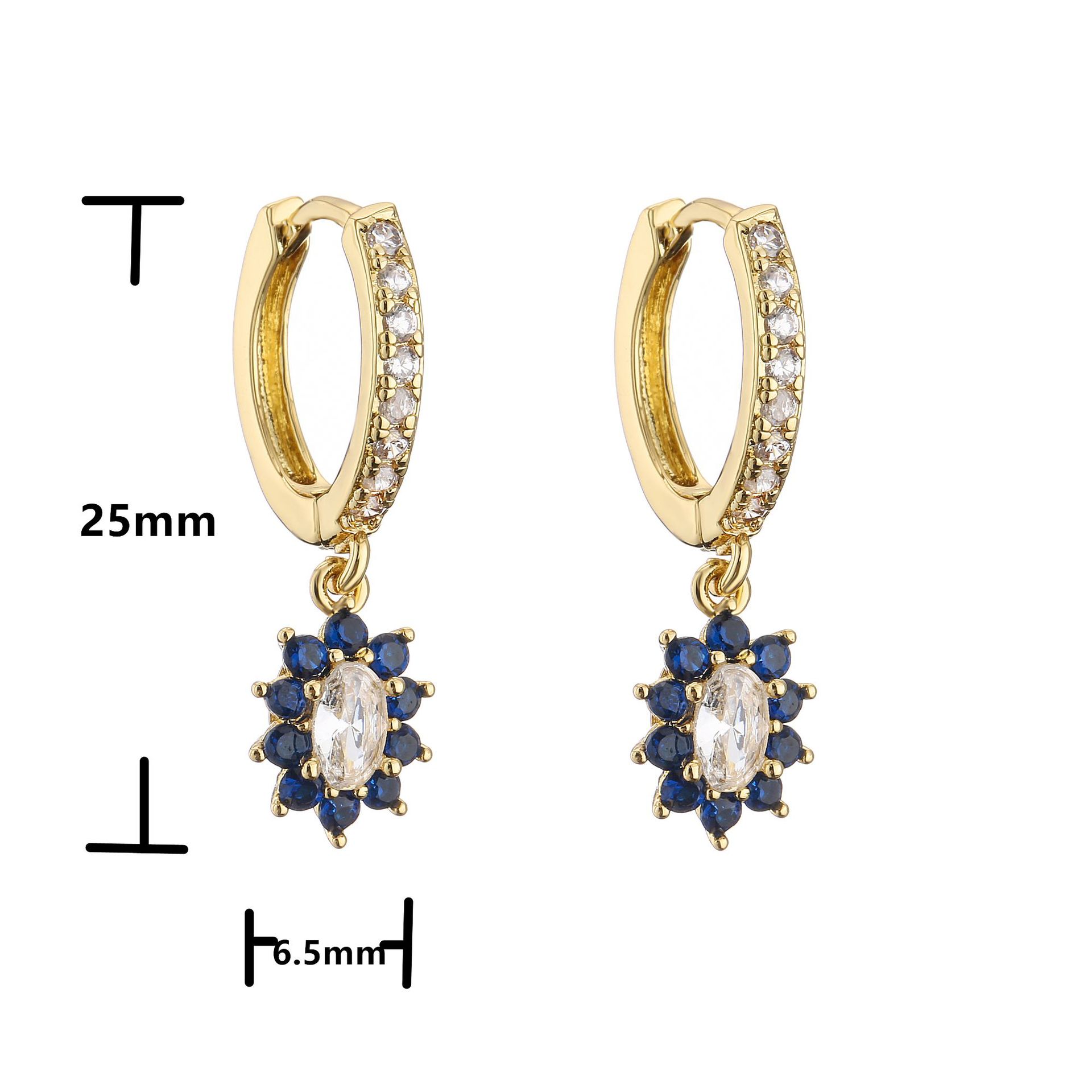 Geometric Pattern Cute Geometric Plating Copper Zircon Copper Earrings
