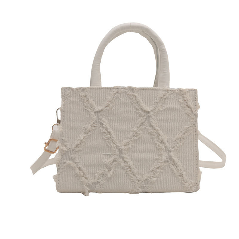 2024 nuevo estilo simple de moda de transporte de gran capacidad de tela de Oxford de diamante de verano bolso de hombro pequeño bolso de mujer