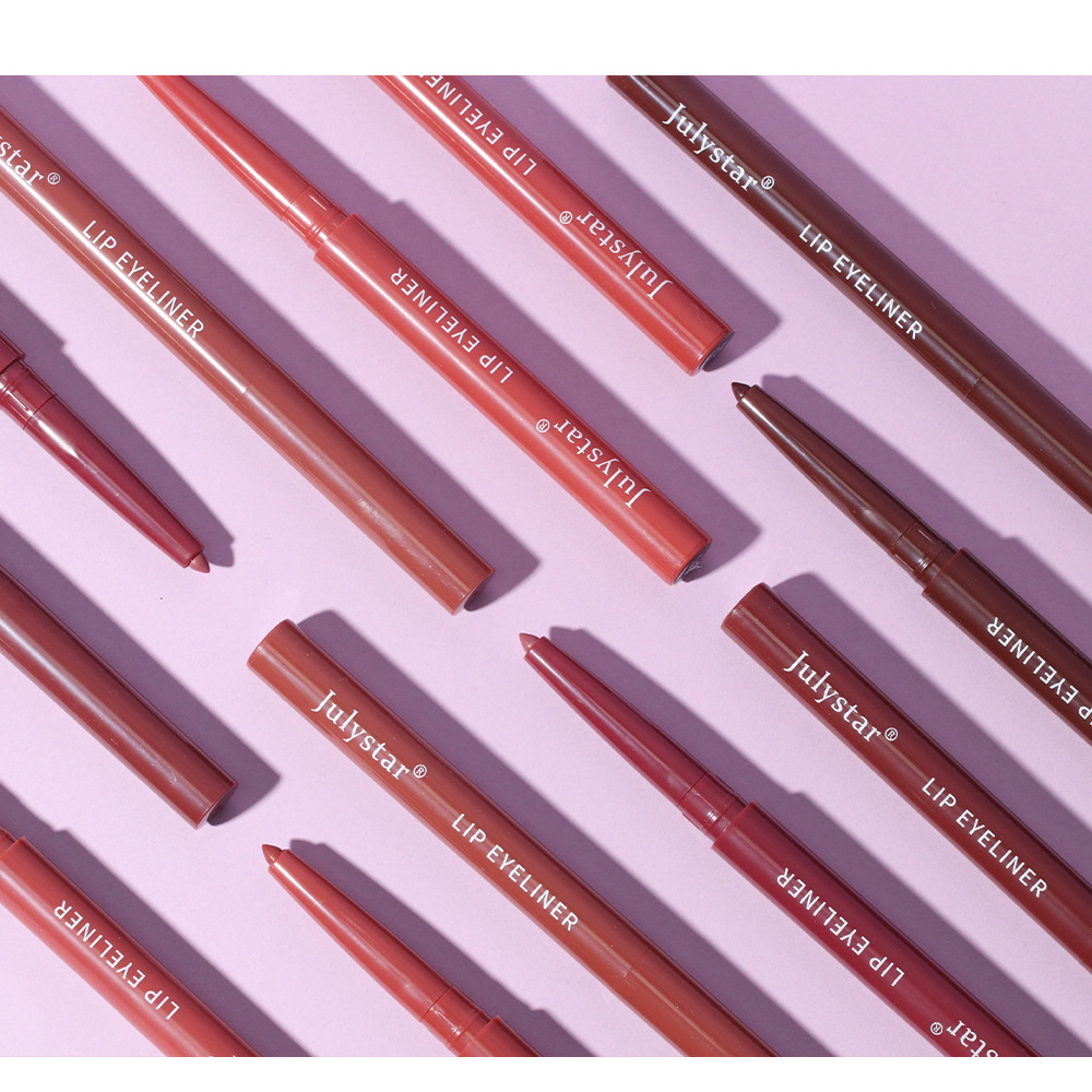 Amazon lip pen waterproof, non-blurring lipstick pen, pink matte lip gloss, rotating lip liner pen set, beauty wholesale undefined