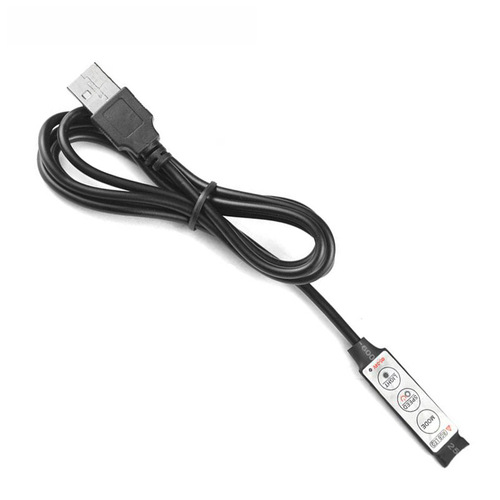 USB 3.7-5v七彩控制器3键按键RGB控制器三键迷你灯带灯具控制器