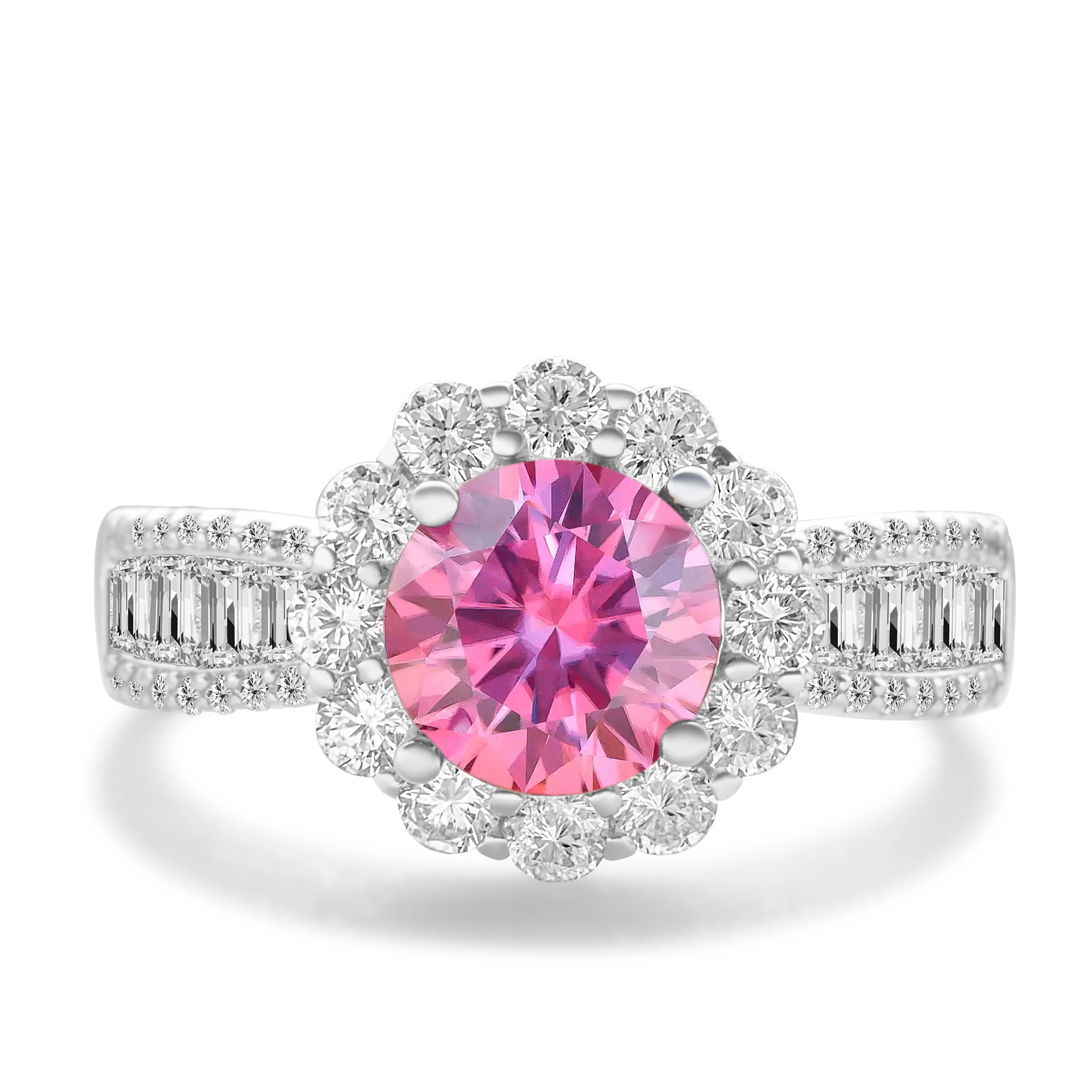 2CT anillo de piedra de mosaico de color de plata esterlina S925 cinturón de plata GRA certificado de mosaico de comercio electrónico transfronterizo anillo de venta caliente para mujeres