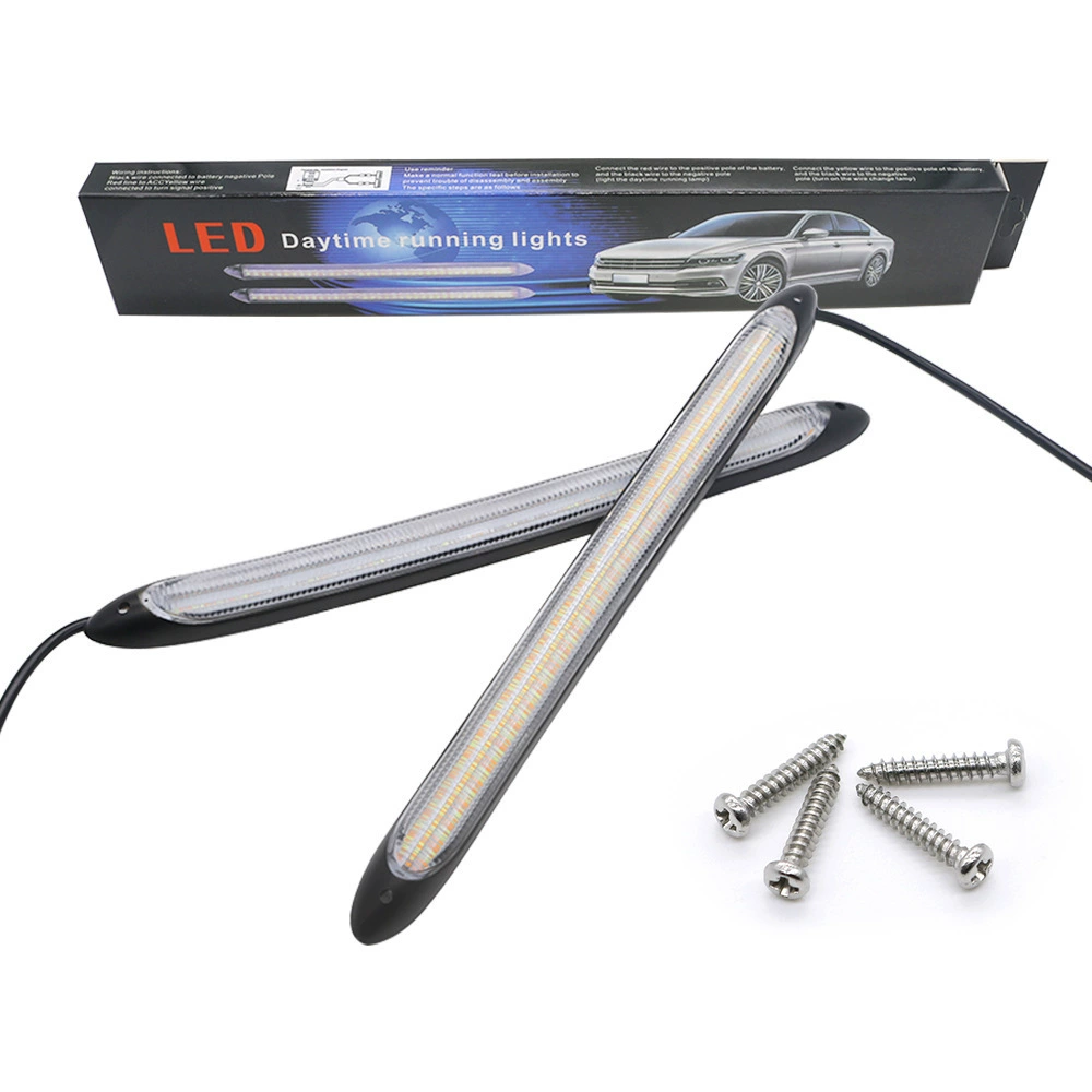 Автомобильные дневные ходовые огни Потоковые дневные поворотные огни модифицированные универсальные автомобильные декоративные лампы с DRL