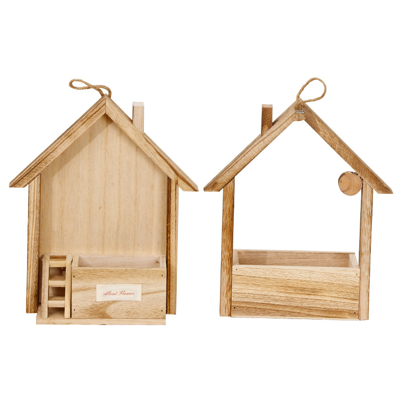 Decoración de pared de madera europea creativa en la pared maceta de flores canasta de flores decoración de pared colgante de sala de estar