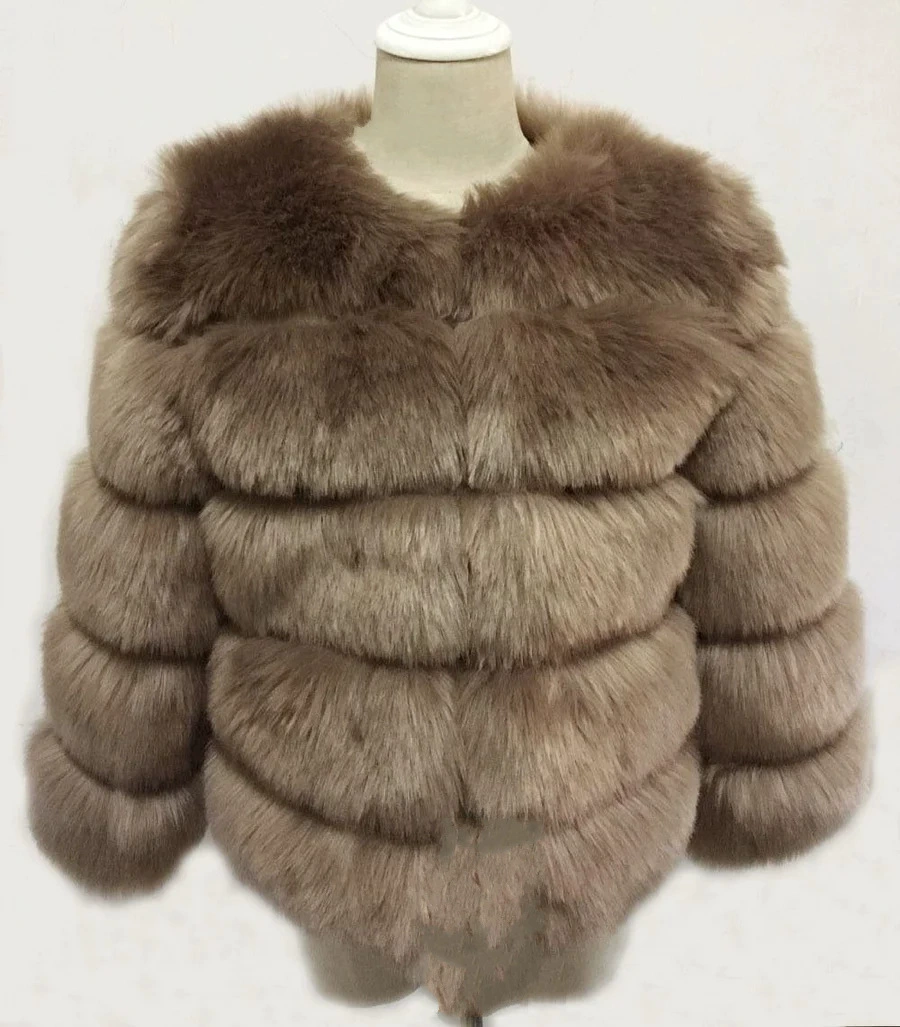 Женская короткая шуба из искусственного лисьего меха, искусственный mink, длинный рукав, мультицвет, размеры S–5XL