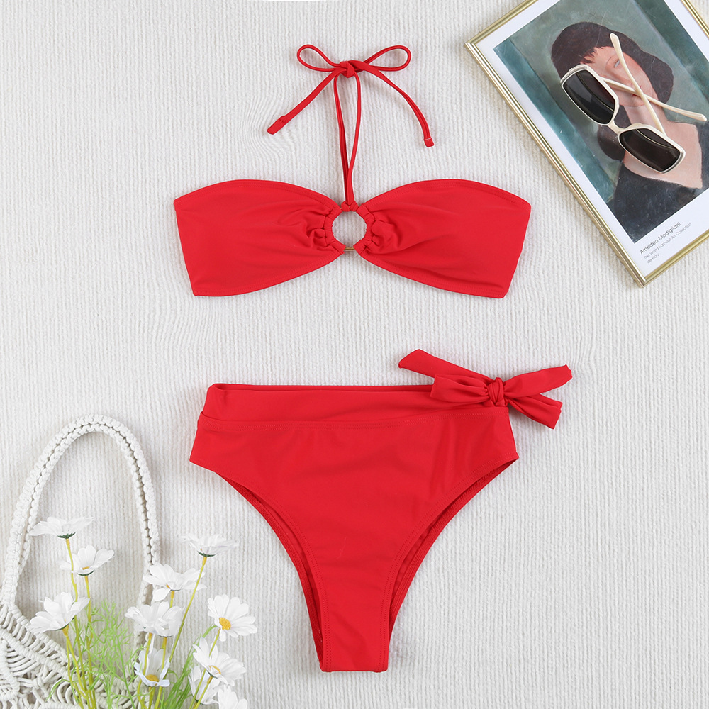 Women's Solid Color 2 Pieces Set Bikinis Swimwear display picture 22