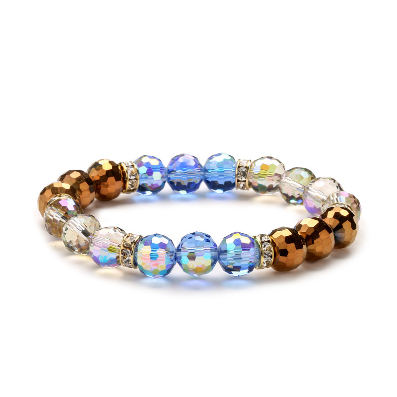 Estilo coreano Super brillante colorido cristal 96 superficie granos de la tierra 10MMDIY cristal multi-color pulsera de cuentas