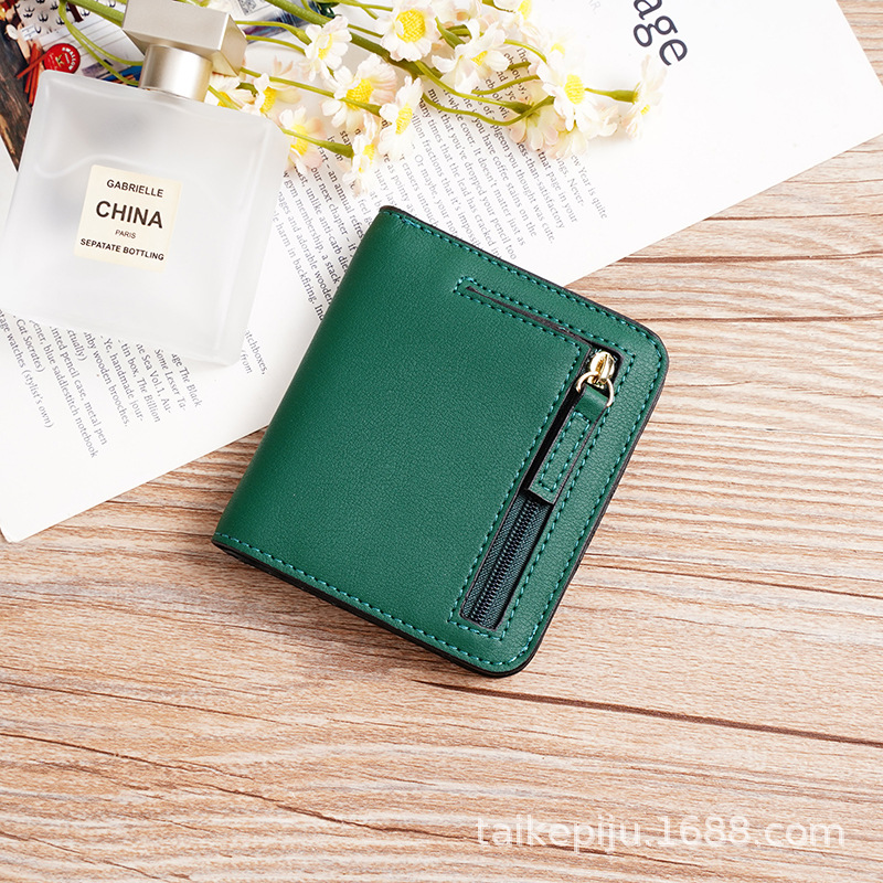 Cartera corta transfronteriza para mujer nueva, ultrafina y elegante, billetera de mujer pequeña multifuncional coreana al por mayor