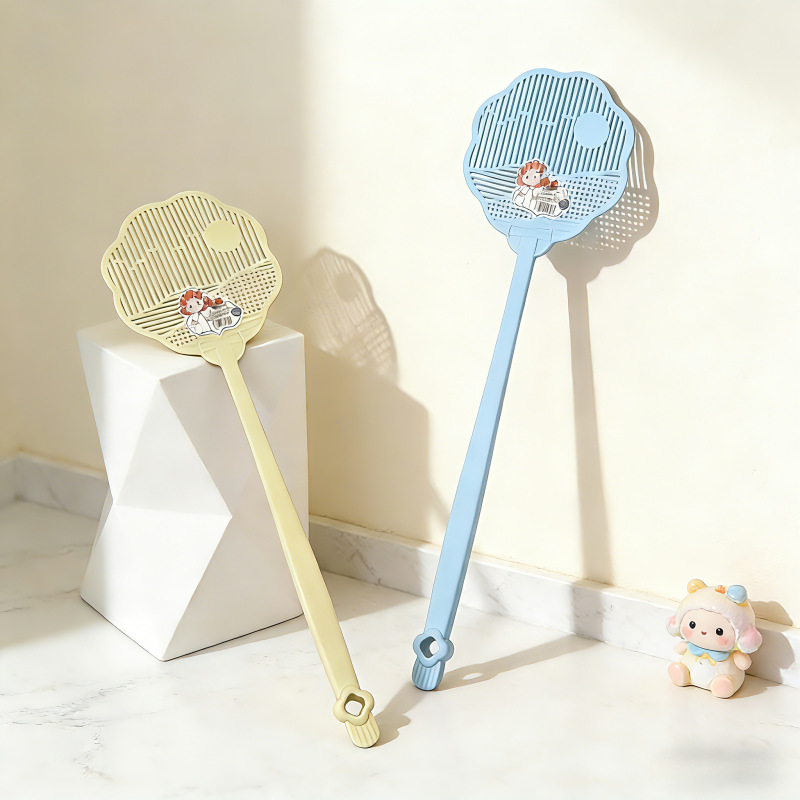Fly Swatter, Plastic, Unbreakable, Household Use, Thickened, Extended, Non-Slip Handle, Manual, Large Size, Mosquito Killer Swatter
