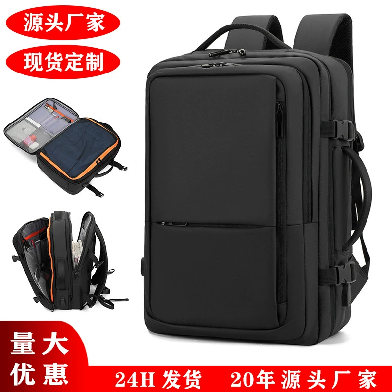 Backpack, universal laptop, capacious travel bag, for import, business version
