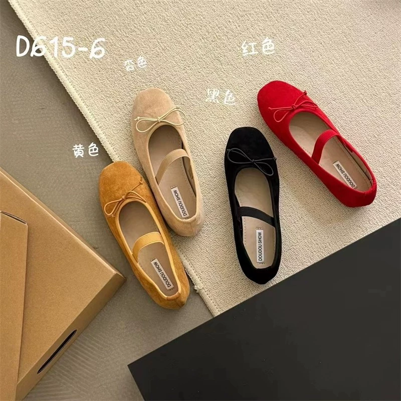 Женские туфли-балетки, плоские, маленькие, красные, весна-осень 2025, новые весенние французские балетки, туфли Мэри Джейн, вечерние туфли