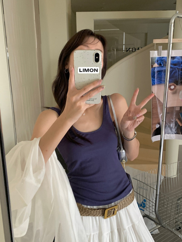 THE LEMON 柠檬绿茶修身显瘦美背背心吊带女2025秋装辣妹纯欲上衣|undefined