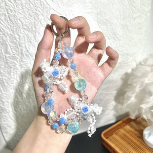 [designer Model] Gradient Crystal Beads Original Wrist Chain Women's Mobile Phone Anti-falling Girl Creative Lanyard